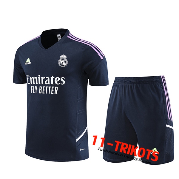 Real Madrid Trainingstrikot + Shorts Navy blau 2022/2023