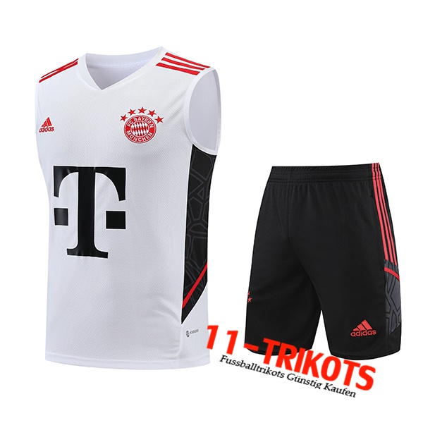 Bayern München Trainings-Tanktop + Shorts Weiß 2023/2024