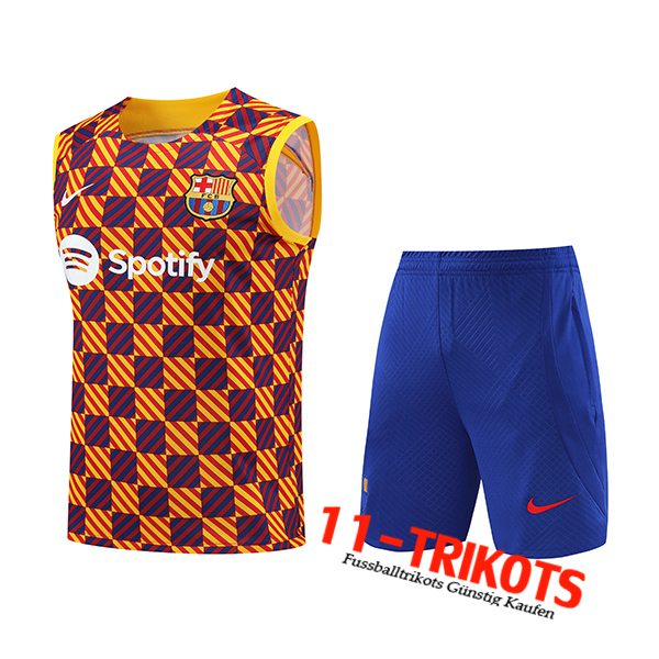 FC Barcelona Trainings-Tanktop + Shorts Gelb 2023/2024