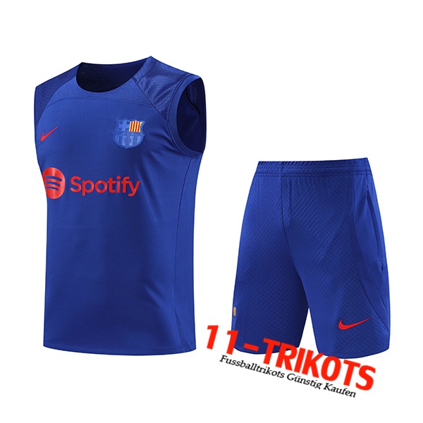 FC Barcelona Trainings-Tanktop + Shorts Blau 2023/2024