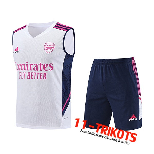 Arsenal Trainings-Tanktop + Shorts Weiß 2023/2024