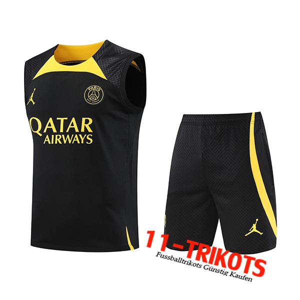 PSG Jordan Trainings-Tanktop + Shorts Schwarz 2023/2024