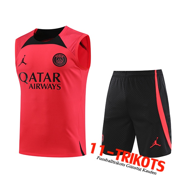PSG Jordan Trainings-Tanktop + Shorts Rot 2023/2024