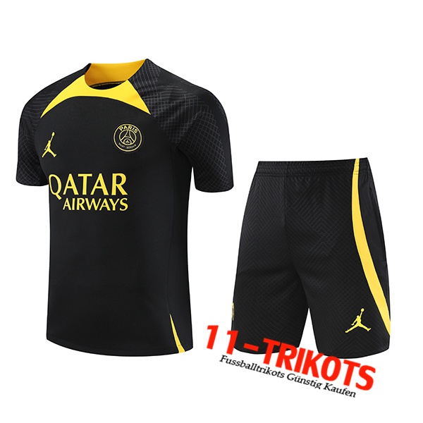 PSG Jordan Trainingstrikot + Shorts Schwarz 2023/2024