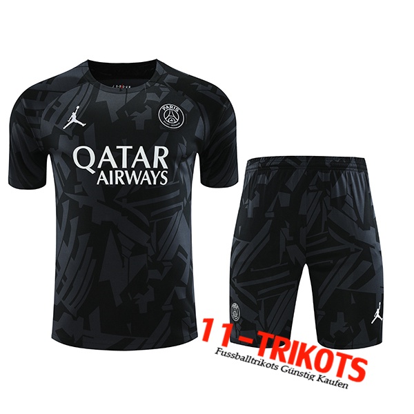 PSG Jordan Trainingstrikot + Shorts Schwarz 2023/2024