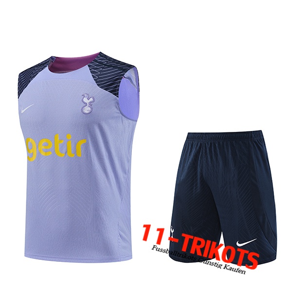 Tottenham Hotspur Trainings-Tanktop + Shorts lila 2023/2024