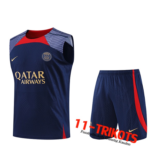 PSG Trainings-Tanktop + Shorts Navy blau 2023/2024