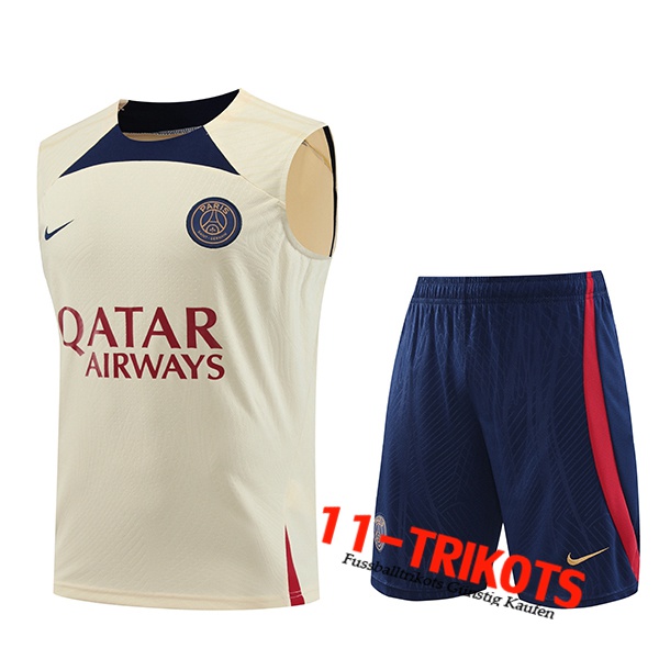 PSG Trainings-Tanktop + Shorts Gelb 2023/2024