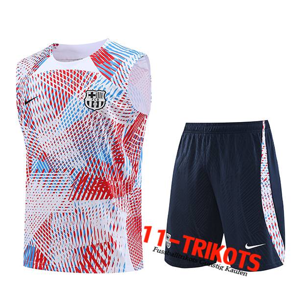 FC Barcelona Trainings-Tanktop + Shorts Rot/Blau 2023/2024