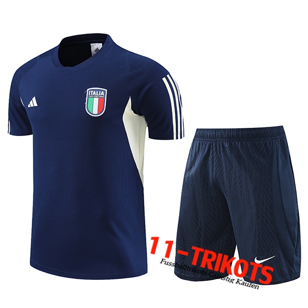 Italien Trainingstrikot + Shorts Navy blau 2023/2024