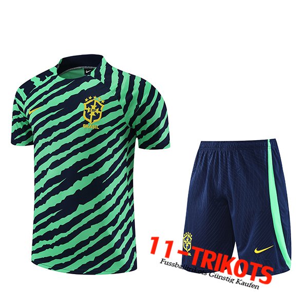 Brasilien Trainingstrikot + Shorts Grün 2023/2024