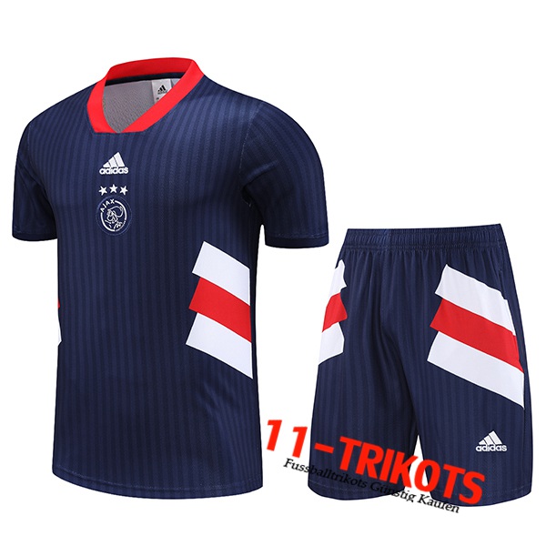 Ajax Trainingstrikot + Shorts Navy blau 2023/2024