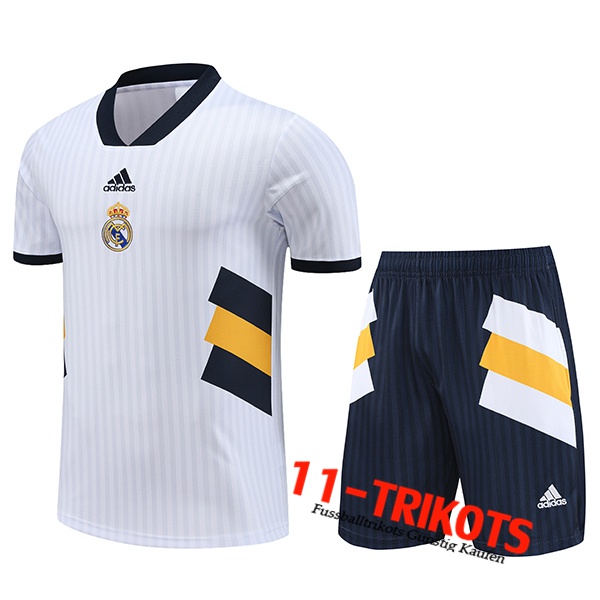 Real Madrid Trainingstrikot + Shorts Weiß 2023/2024