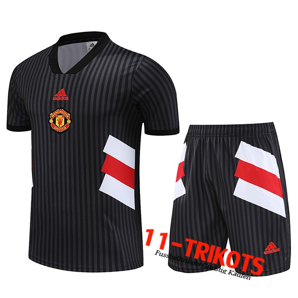 Manchester United Trainingstrikot + Shorts Schwarz 2023/2024