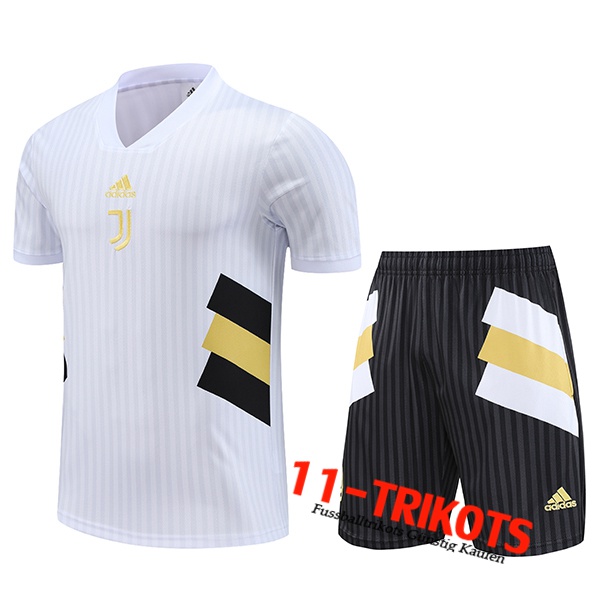 Juventus Trainingstrikot + Shorts Weiß 2023/2024