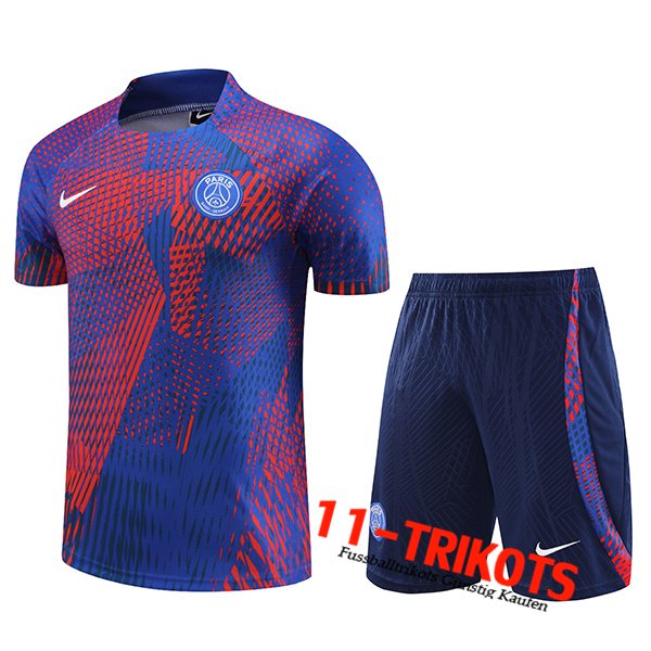 PSG Trainingstrikot + Shorts Rot/Blau 2023/2024