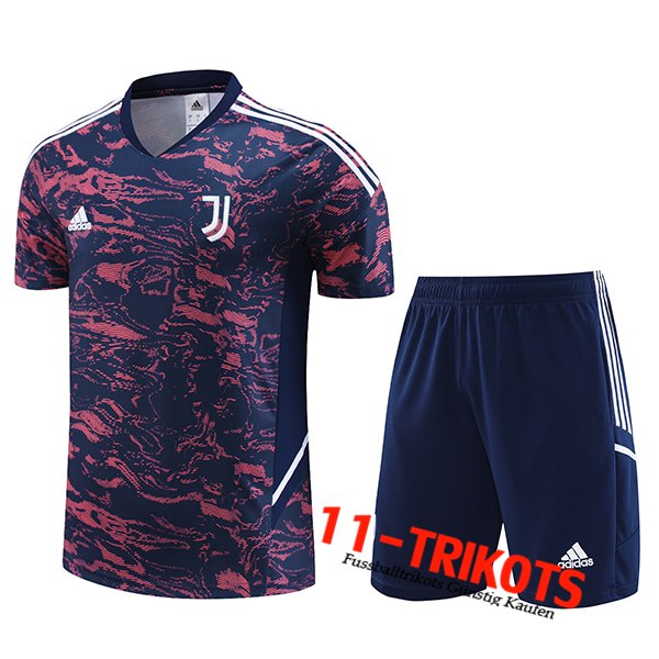 Juventus Trainingstrikot + Shorts Rot/Blau 2023/2024