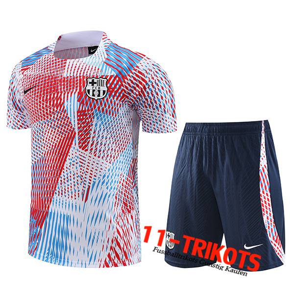 FC Barcelona Trainingstrikot + Shorts Rot/Blau/Weiß 2023/2024