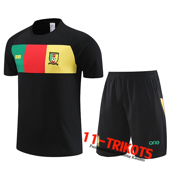 Kamerun Trainingstrikot + Shorts Schwarz 2023/2024
