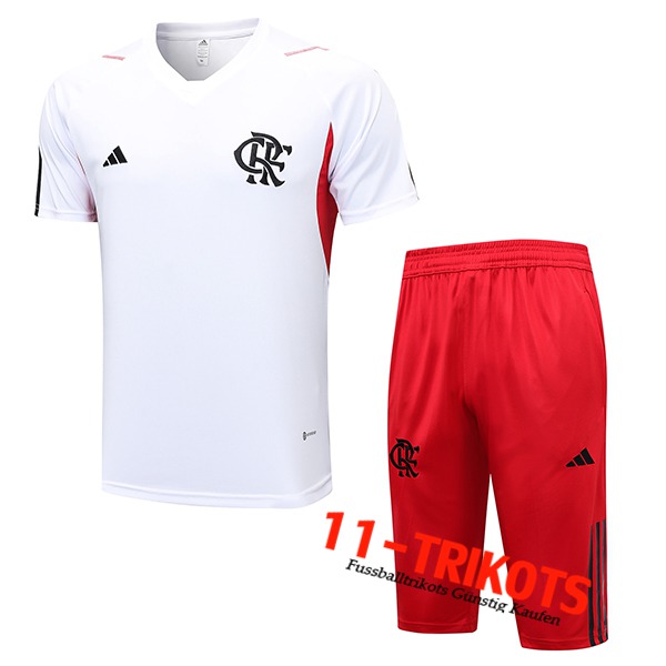 Trainingstrikot + Shorts Flamengo Weiß 2023/2024