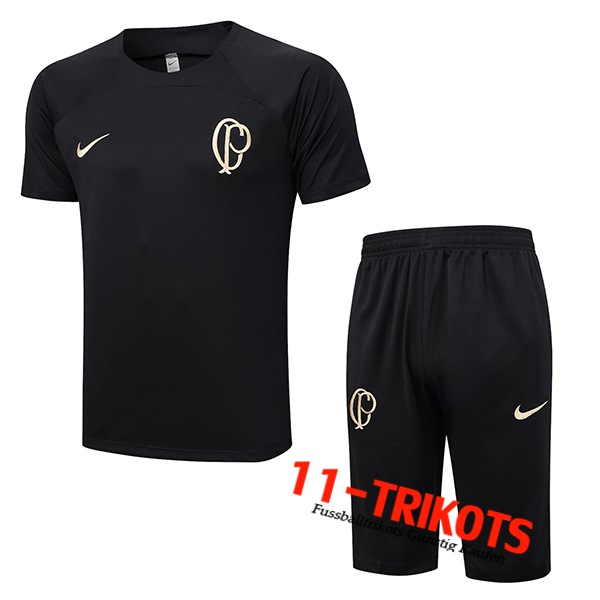 Trainingstrikot + Shorts Corinthians Schwarz 2023/2024