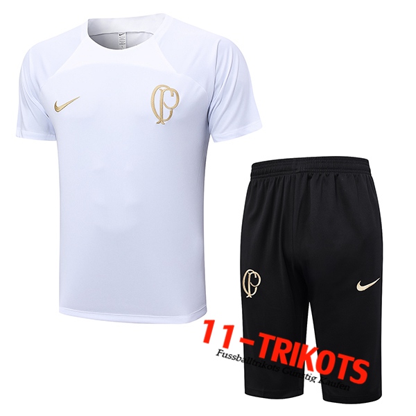 Trainingstrikot + Shorts Corinthians Weiß 2023/2024