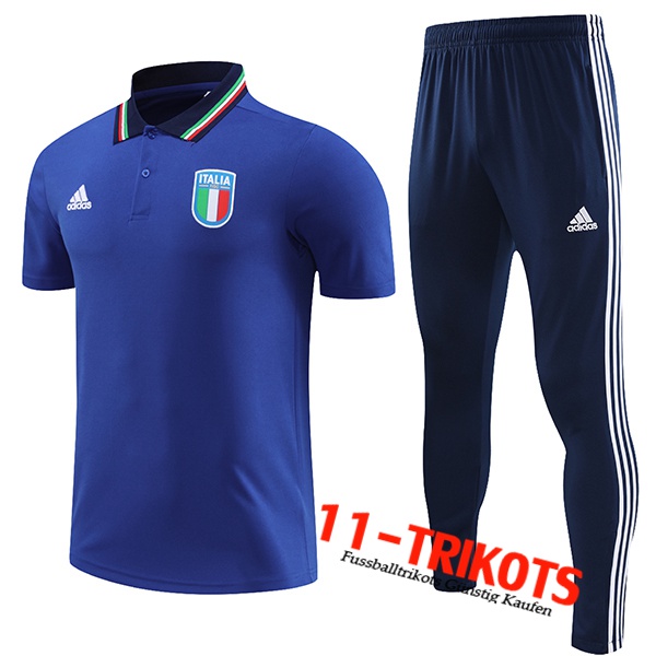 Italien Poloshirt Blau 2023/2024
