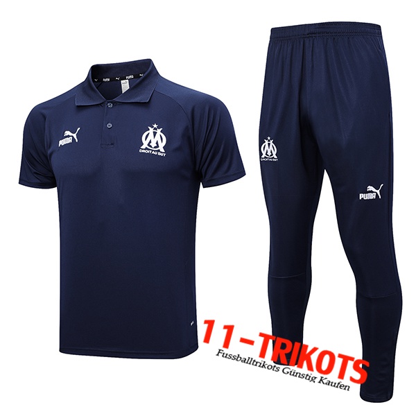 Poloshirt Marseille Navy blau 2023/2024