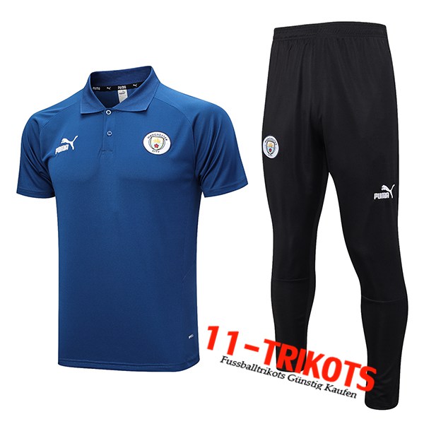 Poloshirt Manchester City Navy blau 2023/2024