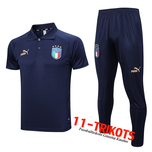 Poloshirt Italien Navy blau 2023/2024