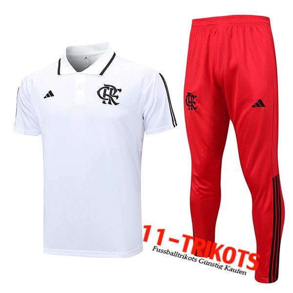Poloshirt Flamengo Weiß 2023/2024