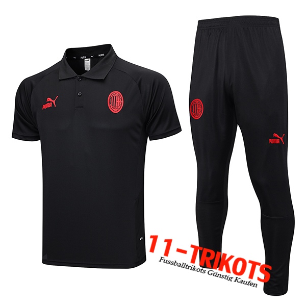 Poloshirt AC Milan Schwarz 2023/2024