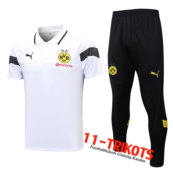 Poloshirt Dortmund Weiß 2023/2024