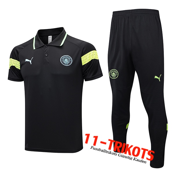 Poloshirt Manchester City Schwarz 2023/2024