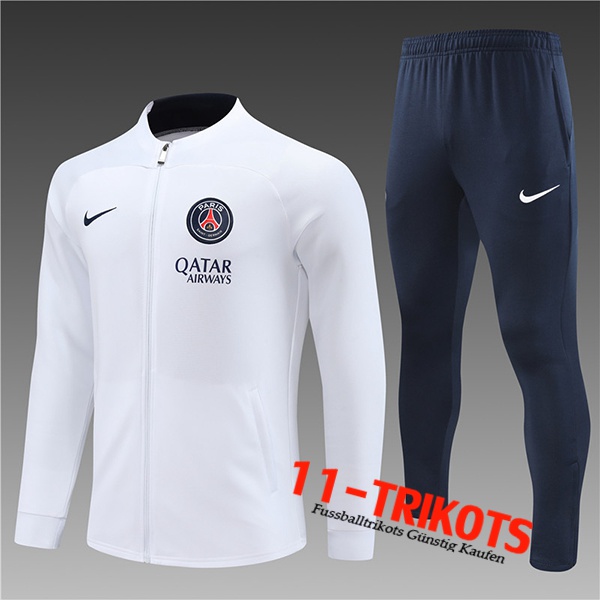 PSG Trainingsanzug (Jacke) Kinder Weiß 2022/2023