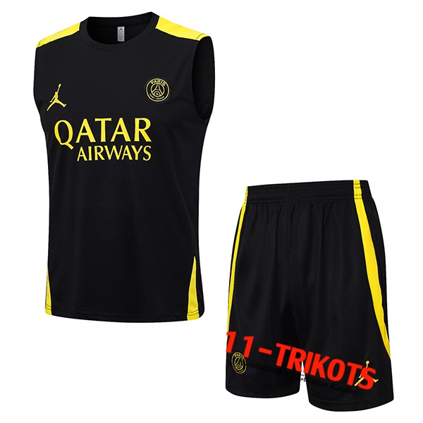 PSG Jordan Trainings-Tanktop + Shorts Schwarz 2023/2024