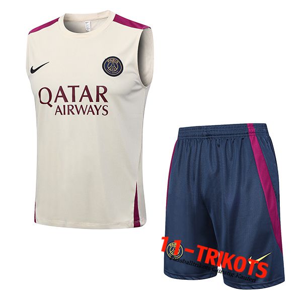 PSG Trainings-Tanktop + Shorts Gelb 2023/2024