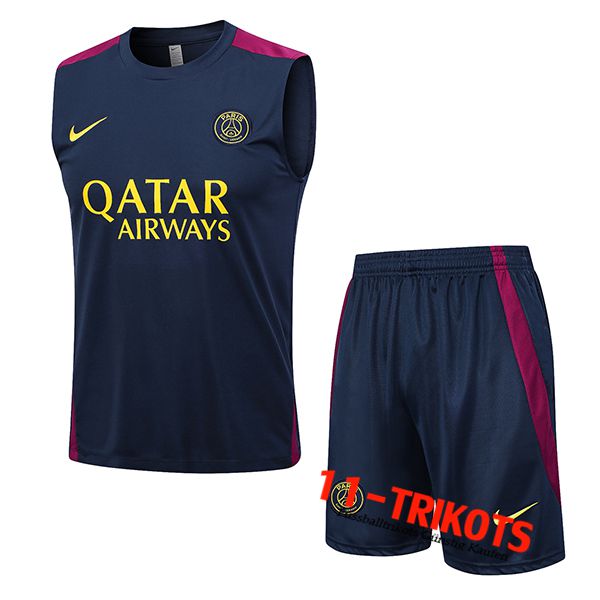 PSG Trainings-Tanktop + Shorts Navy blau 2023/2024