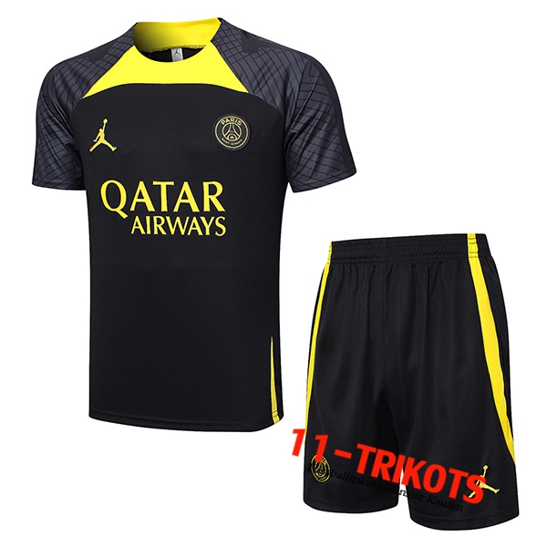 PSG Trainingstrikot + Shorts Schwarz 2023/2024