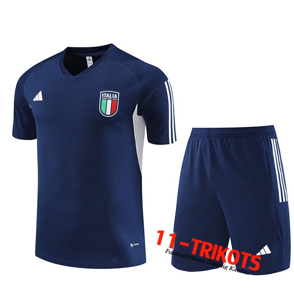 Italien Trainingstrikot + Shorts Navy blau 2023/2024