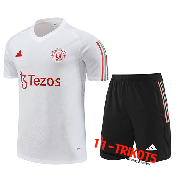 Manchester United Trainingstrikot + Shorts Wei? 2023/2024