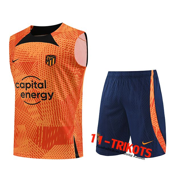 Atletico Madrid Trainings-Tanktop + Shorts Orange 2023/2024