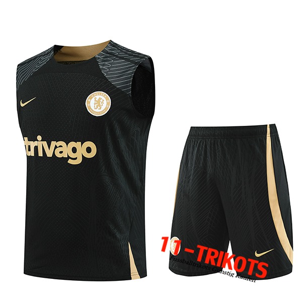 FC Chelsea Trainings-Tanktop + Shorts Schwarz 2023/2024