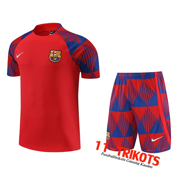 FC Barcelona Trainingstrikot + Shorts Rot 2023/2024