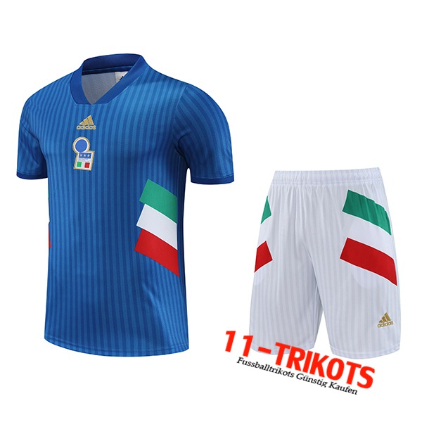 Italien Trainingstrikot + Shorts Blau 2023/2024