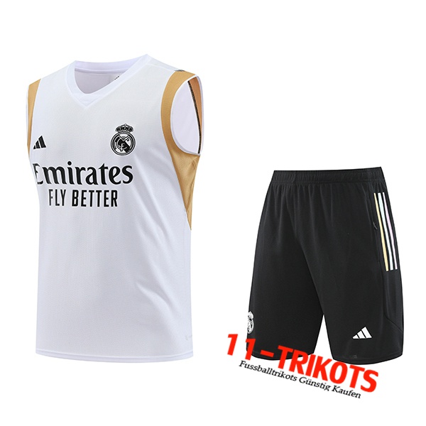 Real Madrid Trainings-Tanktop+ Shorts Wei? 2023/2024