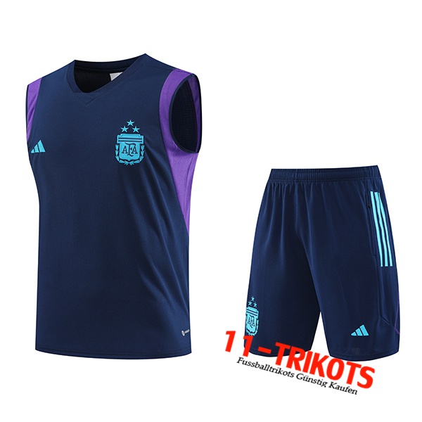 Argentinien Trainings-Tanktop+ Shorts Navy blau 2023/2024