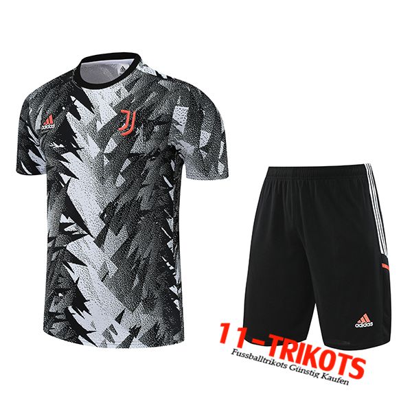 Juventus Trainingstrikot + Shorts Wei?/Schwarz 2023/2024