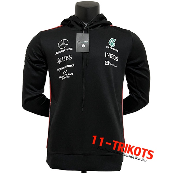 Sweatshirt Kapuze F1 Mercedes Benz Team Schwarz 2023