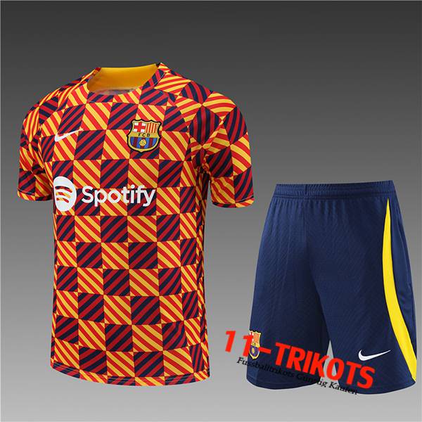 Barcelone Trainingstrikot + Shorts Kinder Gelb 2023/2024